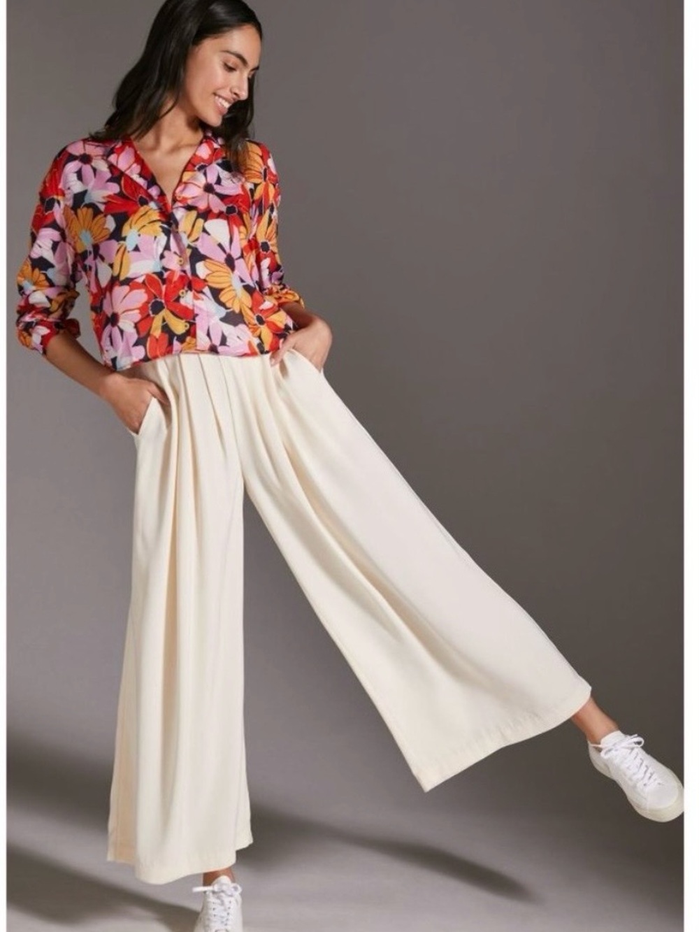 Anthropologie Maeve Floral Cropped Button-Down Shirt - Picture 5 of 14